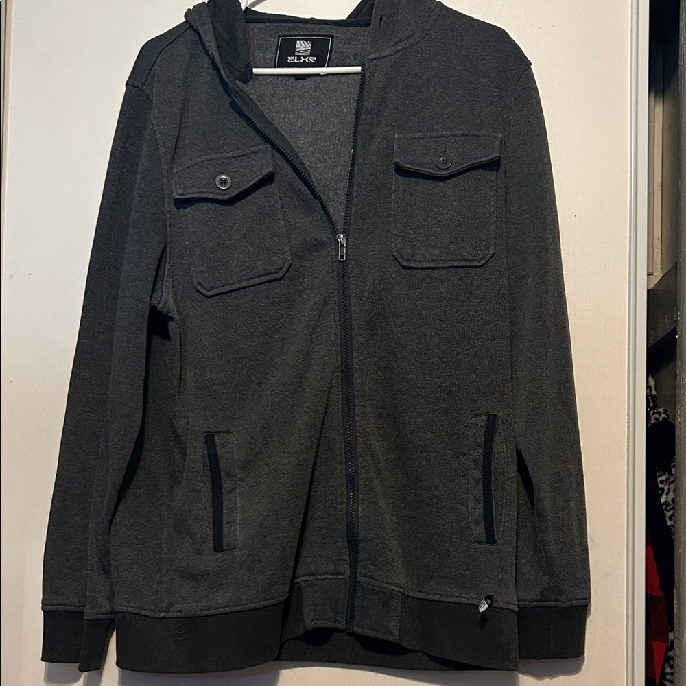 Eluxe Gray Zip-Up Hoodie